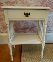 #785 White Painted  Side Table 15 X 18 X 25T