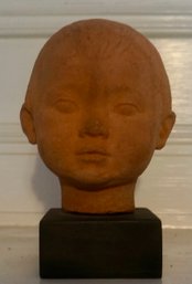 #832 Signed Terracotta Head Bust 6'T X 4'W
