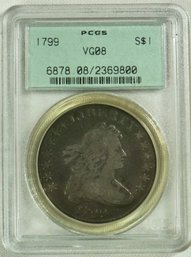#1- 1799 Type 2, Heraldic Eagle Silver Dollar PCGS VG08
