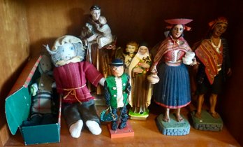 #853 Shelf Lot Of Dolls & Statues