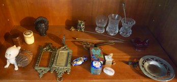 #857 Lot Of 25 Including Carved Egg, Pill Boxes, Gold Filled Hat Pin, Piano Baby, Cloisonne