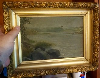 #859 Framed Oil On Board Painting 12 1/2 X 9 1/2