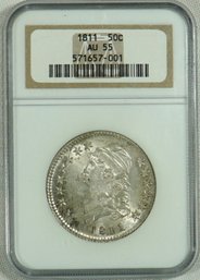 #17 - 1811   Capped Bust , Lettered Edge Half Dollar,  NGC  AU55
