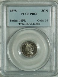 #52 - 1878 Three Cent Nickel ,  PCGS  PR66