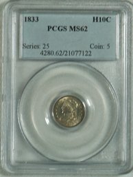 #55 -  Capped Bust Half Dime,  PCGS MS62