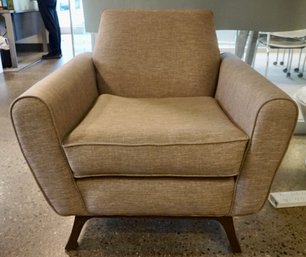 #232 Modern Grey Tweed Oversized Side Chair