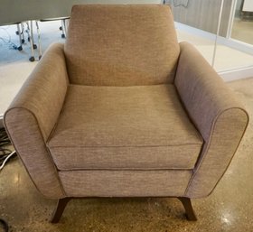 #233 Modern Grey Tweed Oversized Side Chair