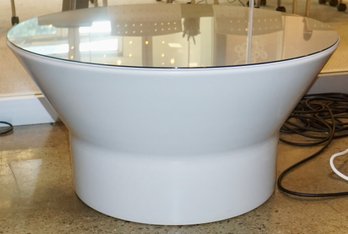 #234 Modern Round Glass Top Table (white)