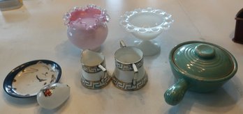 #930 Lot Of 7 Misc Glass, Pottery & Porcelain