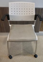 Modern White & Gray Rolling Office Chair