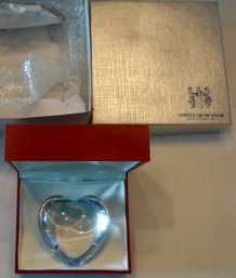#937 Baccarat Heart Paperweight In Box 3 X 3