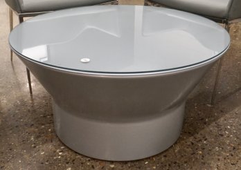 #249 Modern Round Glass Top Table (grey)