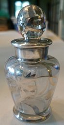 #939 Perfume Bottle Silver Overlay 6'