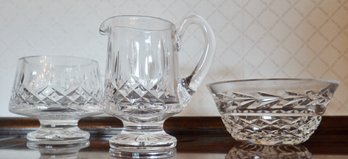 #13 Waterford Lot Of 3 Sugar & Creamer