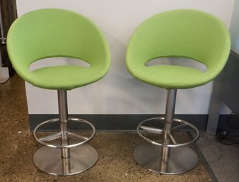 #277 Modern Lime Green Bar Stools 24' From Ground To Seat