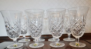 #17 Waterford Lot Of 8 Stemmed Iced Tea Glasses 6 1/2'