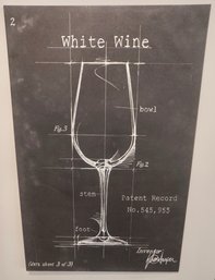 #279 White Wine Wall Hanging Art