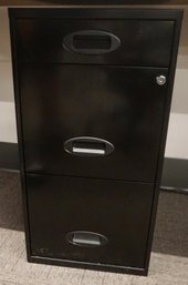 #296 Black 3 Drawer File Cabinet 28'T (No Keys)