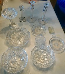 #972 Lot Of 12 Crystal & Cut Glass