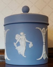 #51 Blue Wedgewood Covered Jar