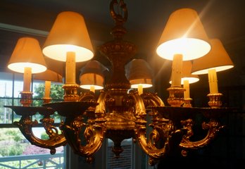 DR Late 20th Century Gold Chandelier King Louis Style