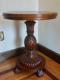 #79 Ethan Allen Carved Pineapple Base Table