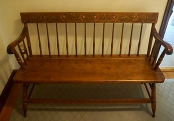 #80 Ethan Allen StenciledBench