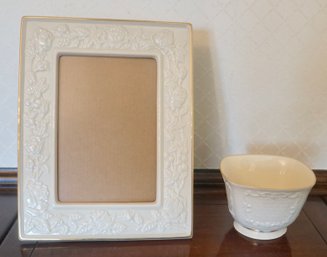 #100 Lot Of 2 Lenox Picture Frame & Bowl