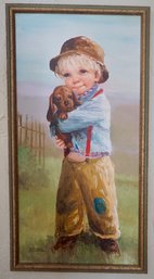 #102 Dianne Dengel Painting Little Boy W/puppy