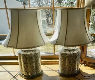 #104 Pair Of Oriental Lamps 20'T