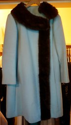 #LR69 Mink Collar 3/4 Length Coat