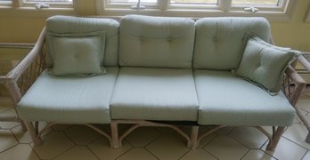 #120 Wicker By Henry Link Wicker Mint Green Couch