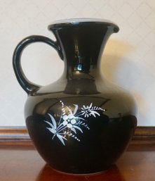 #185 Black Enameled Pitcher Italy PV 8'