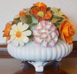 #193 Royal Adderly Porclain Flower Basket 6'T