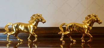 #194 Pair Risis 22k Gold Plated  3' Horses