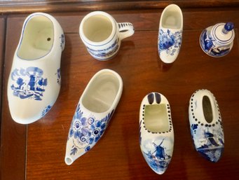 #199 Lot Of 7 Blue & White Pieces (6 Delft)