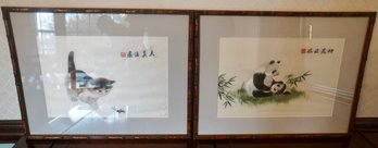 #200  Signed & Framed Embroidered Japanese Silks