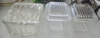 Lot Of 3 Refrigerator Covered Dishes