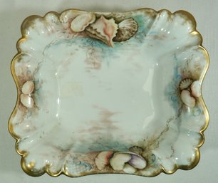 #7- Hand Painted Unmarked Limoges Seashell Bowl