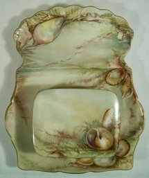 #9- Hand Painted Limoges Seashell Seafood Cocktail Set- 10.75' X 9'