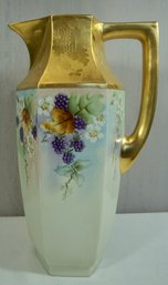 #12- Hand Painted Limoges Pitcher- 12.25' T