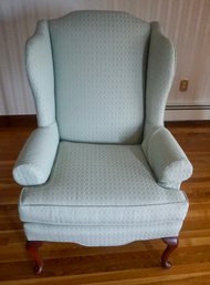 #228 Wingback Chair By Classic Upholstery With Queen Anne Legs