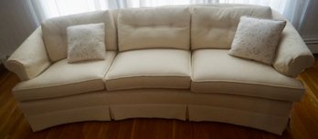 Low Back , Curved , White Couch By Classic Upholstery 7ft Long