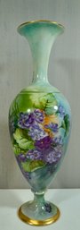 #18- Hand Painted American Belleek Bud Vase 11.75' T