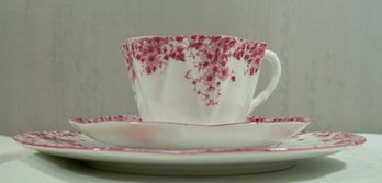 #25- Shelley Trio- Dainty Pink - Cup/ Saucer/ Under- Plate