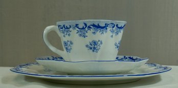 #26- Shelley Trio- Heavenly Blue  - Cup/ Saucer/ Under- Plate