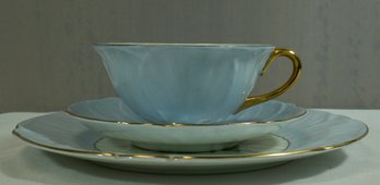 #32- Shelley Trio - Fruit / Blue - Cup/ Saucer Under- Plate