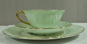 #33- Shelley Trio - Fruit / Mint Green - Cup/ Saucer Under- Plate