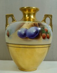 #35- Hand Painted - Pickard, Czechoslovakia Vase- Heavy Gold - 7' T X 5.5' W