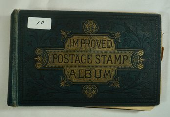#10 Vintage - Improved Postage Stamp Album -25 - 35 Percent Full